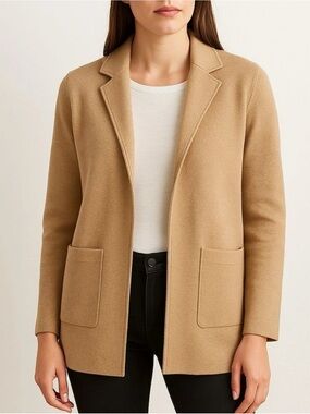 NWT J. Crew Sophie Sweater Blazer in  Camel Tan ~Merino Wool Size M